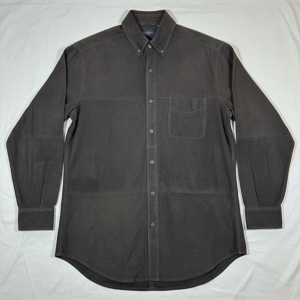 Bobby Jones Collection Suede Shirt Shacket Mens XL Black Water Resistant Ranch